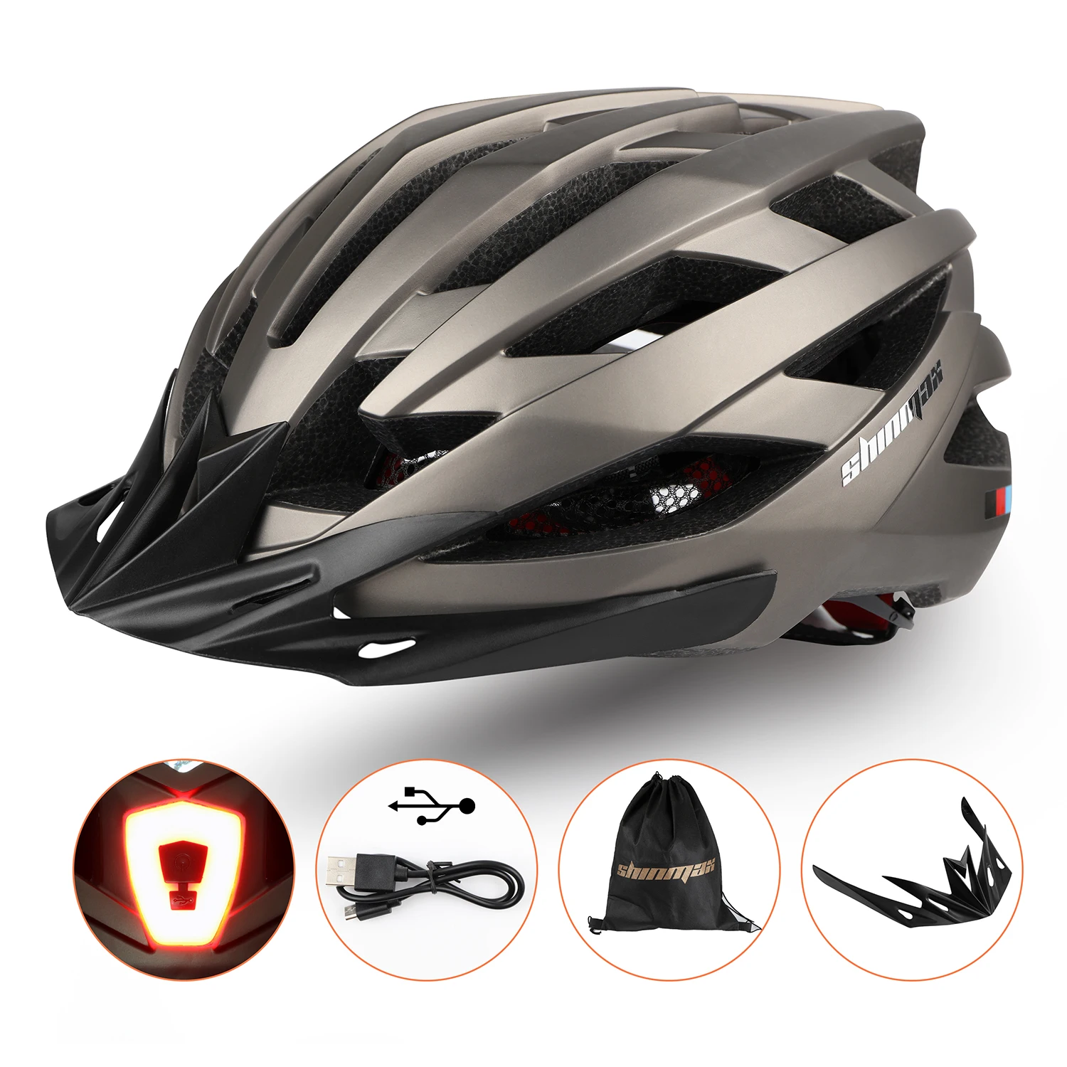 Details about   MTB Helmet Bicycle Red LED Light Men Women Lightweight Road Mountain Bike Helmet 