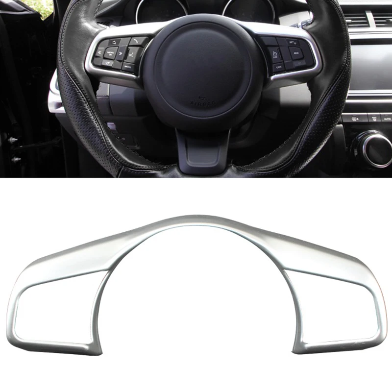 

Car Accessories For Jaguar F-PACE fpace Styling 2016 2017 2018 ABS Chrome Car Steering wheel Button frame Covers Trim