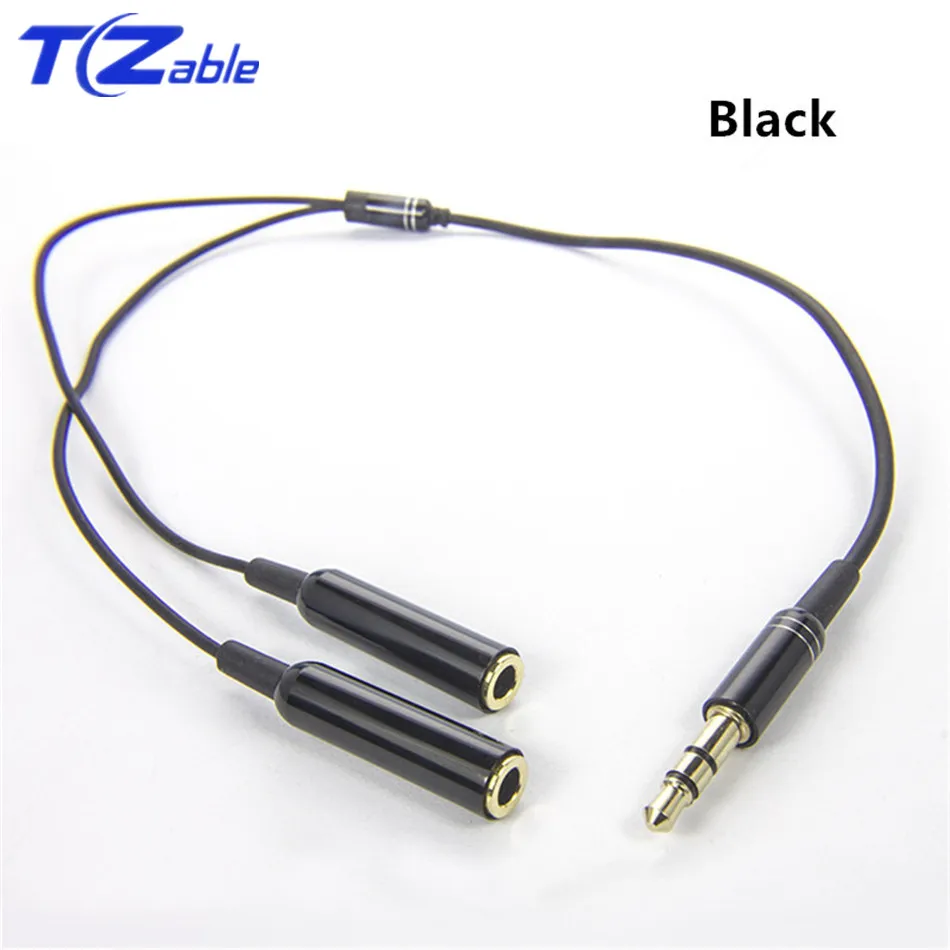 Earphone Splitter Cable Male to 2 Female Jack 3 5mm Connect two Headphone 3 5 mm Plug Audio Splitter Wires 0 4M for MP3 Player