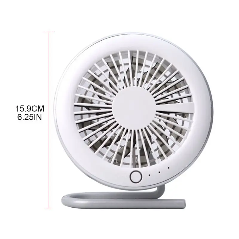 

Table Tiny Round Fan Quiet Operation Adjustable Tilt 360 Degree Rotating USB Rechargeable Household Appliances