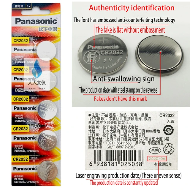 Panasonic CR2016-6 CR2016 3V Lithium Coin Battery (Pack of 6)