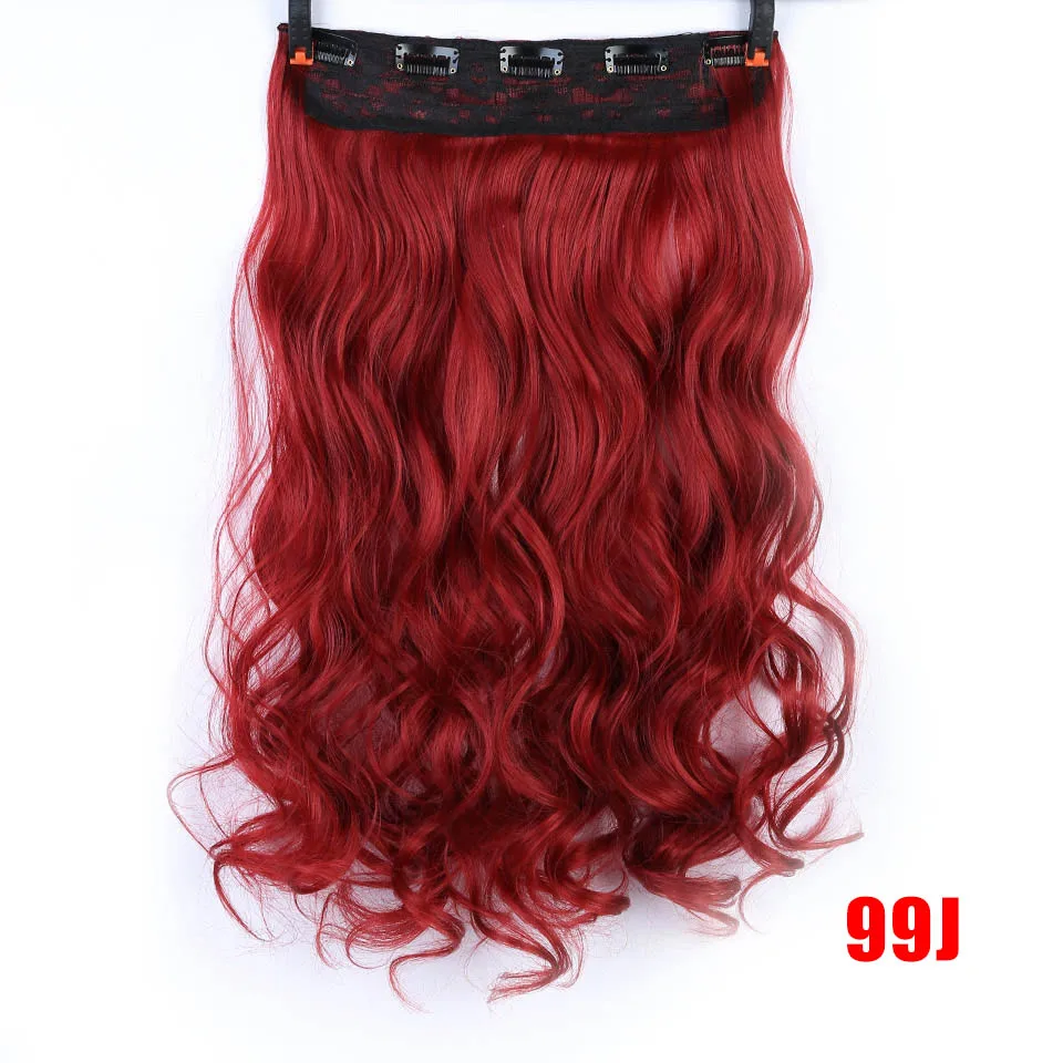 MUMUPI, 24 дюйма, длинные прямые женские волосы на заколках для наращивания, черные, коричневые, высокая температура, синтетические волосы - Цвет: 99J