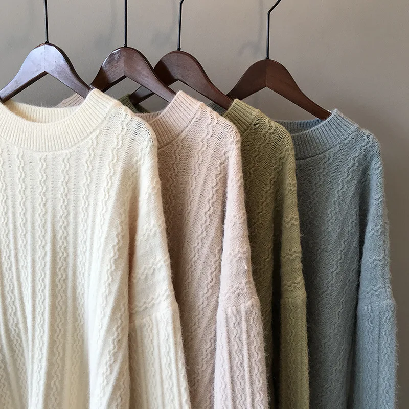 2019 autumn and winter sweater women new solid color women sweater round neck loose sweaters wild bottom knit knitted sweater 2019 autumn and winter sweater women new solid color women sweater round neck loose sweaters wild bottom knit knitted sweater