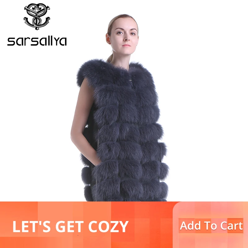 

SARSALLYA Thick Natural Fox Fur Vest Women Genuine Fur Coat For Women's Real Furs Vests Jacket Winter Warm Waistcoat