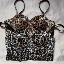 

2021 fashion brand Women Sexy Leopard Underwear Rhinestones Lingerie Plus Size Bra Autumn Suede Tube Tops Women Camisole Corset