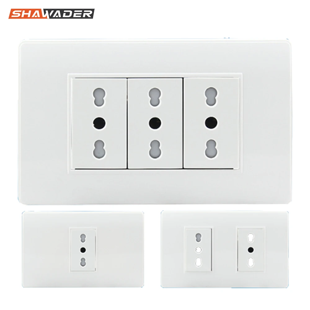 Настенные розетки итальянская вилка европейские 1/2/3 Way электрическая розетка заземляющая панель из