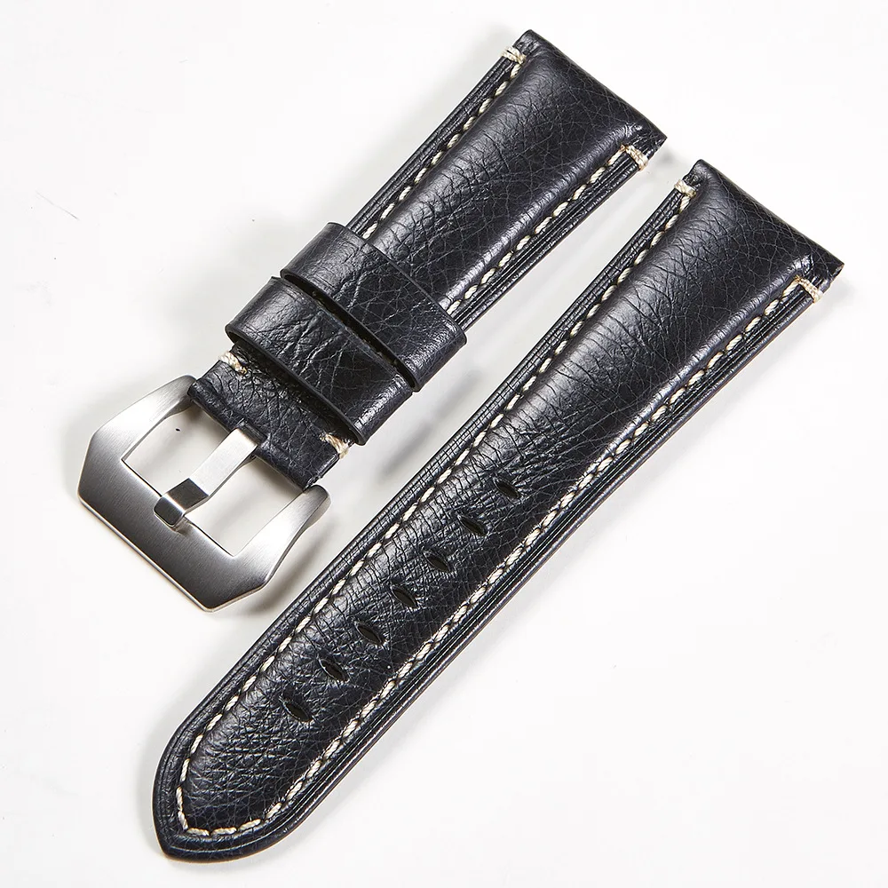Onthelevel 2022 Retro Cow Leather 24mm 26mm Watch Strap 20mm 22mm Crackle Textured Watchband Replacement Bracelet For Panerai #C