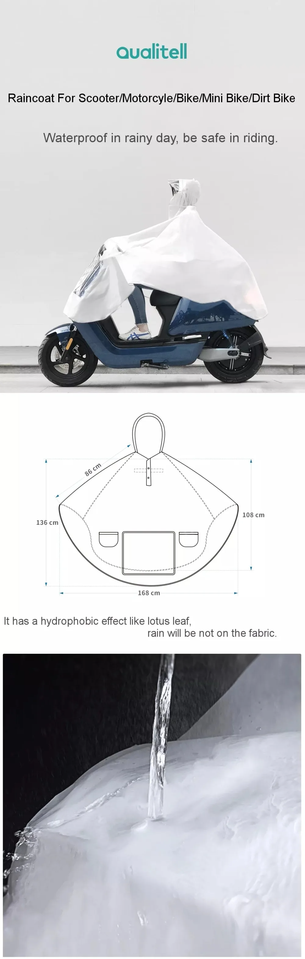 MI Mijia Qualitell EVA дождевик велосипедный водонепроницаемый капюшон пончо дождевик Толстовка для собак для скутера мотоцикла велосипеда Мужчины Женщины дождевик