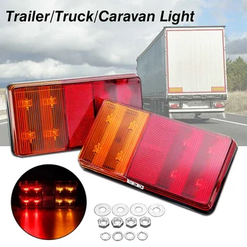 

Pair Led Truck Trailer Tail Lights 12V Rear Light Stop Number License Plate Light Universal For Trailers Trucks Boats Caravans