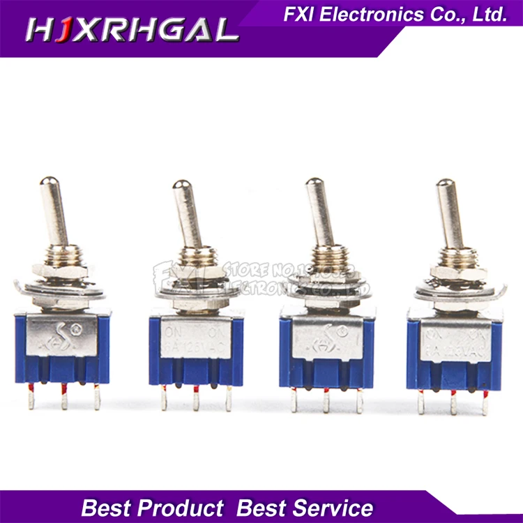 

5PCS MTS-102 MTS-103 MTS-202 MTS-203 6A 125V Mini 3/6PIN ON-OFF/ON-OFF-ON Toggle Switches For Switching Lights Motors