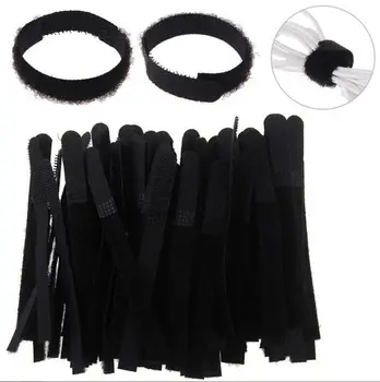 

100pcs cable tie reusable velcro hook tape black wire finisher laptop TV accessory wire retainer FD