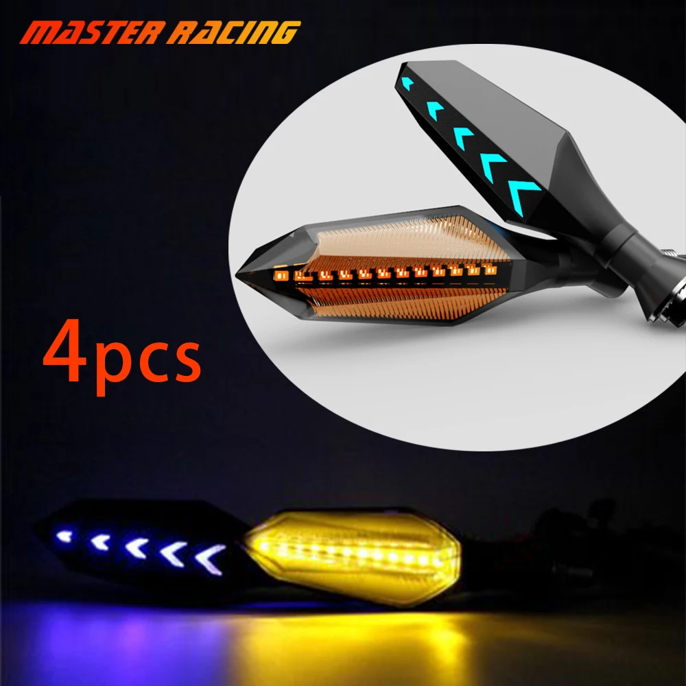 

Universal Motorcycle LED Flexible Turn Signal Indicator Amber Light Flowing Flashing Motorbike Blinker Moto Tail Light For Honda