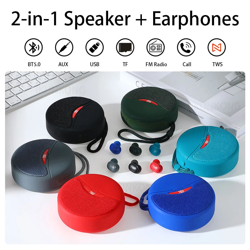 emulsión ruido siete y media Altavoz Bluetooth portátil con auriculares, columna inalámbrica con Radio  FM, AUX, USB, para exteriores, resistente al agua|Altavoces portátiles| -  AliExpress
