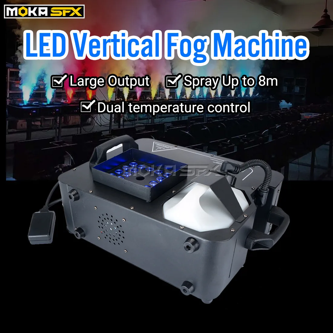 DMX Smoke Machine LED Fog Machine 1500w LED Smoke Wireless Fog