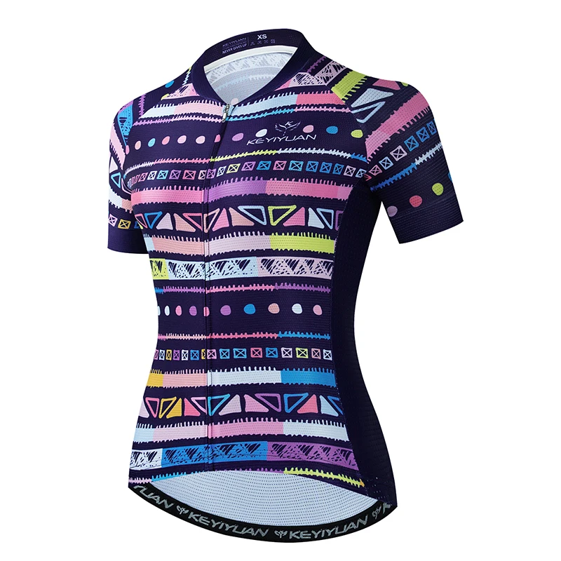 

KEYIYUAN New Summer Women Short Sleeve Cycling Jersey Tops Road Bike Cycle Shirt Mtb Clothing Maillot Ciclismo Mujer Verano