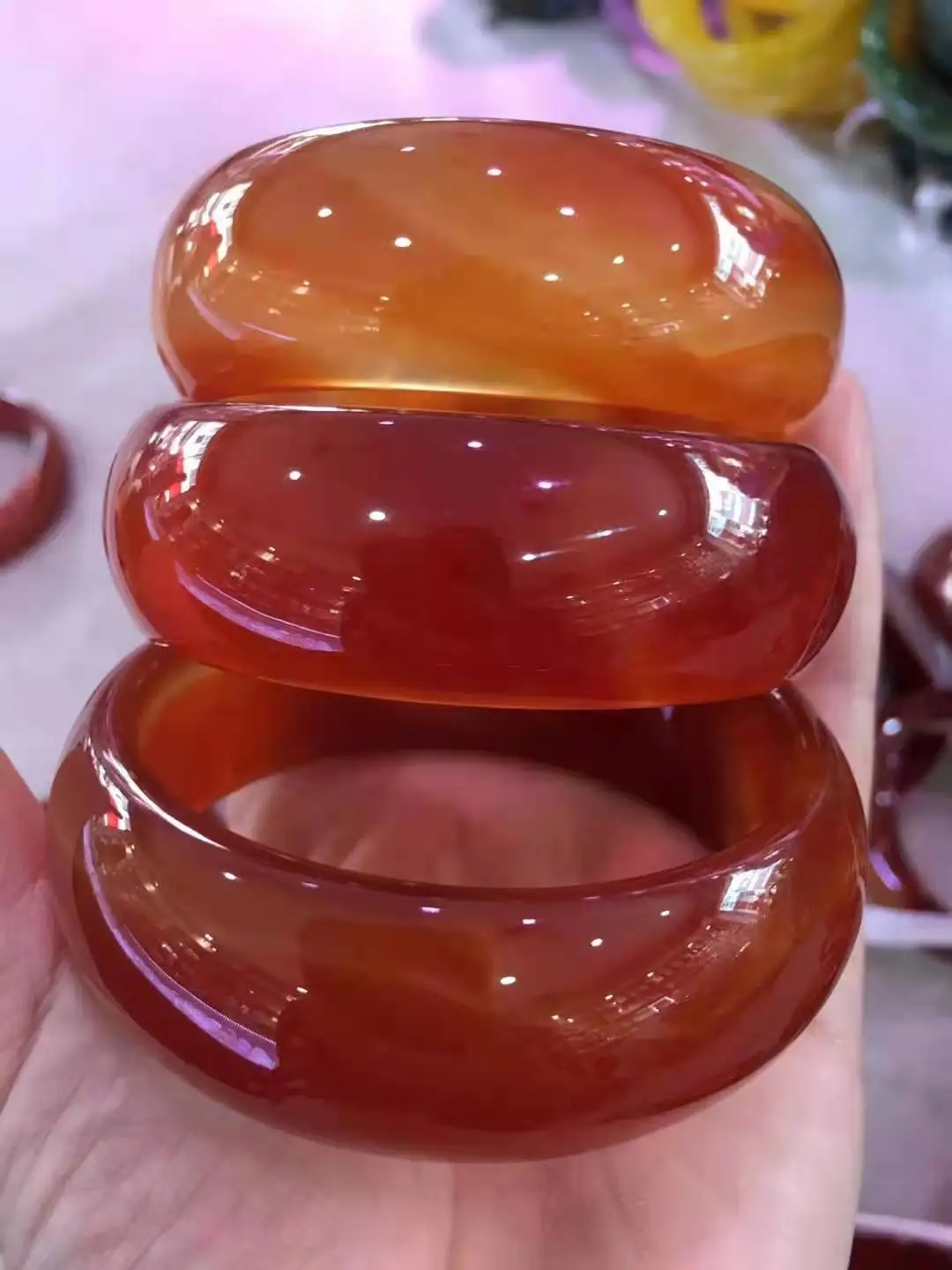 

2021Real Natural Chalcedony Widened red bracelets women handcarved jade bangle jewelry jadeite bangles Real agate gift bracelet