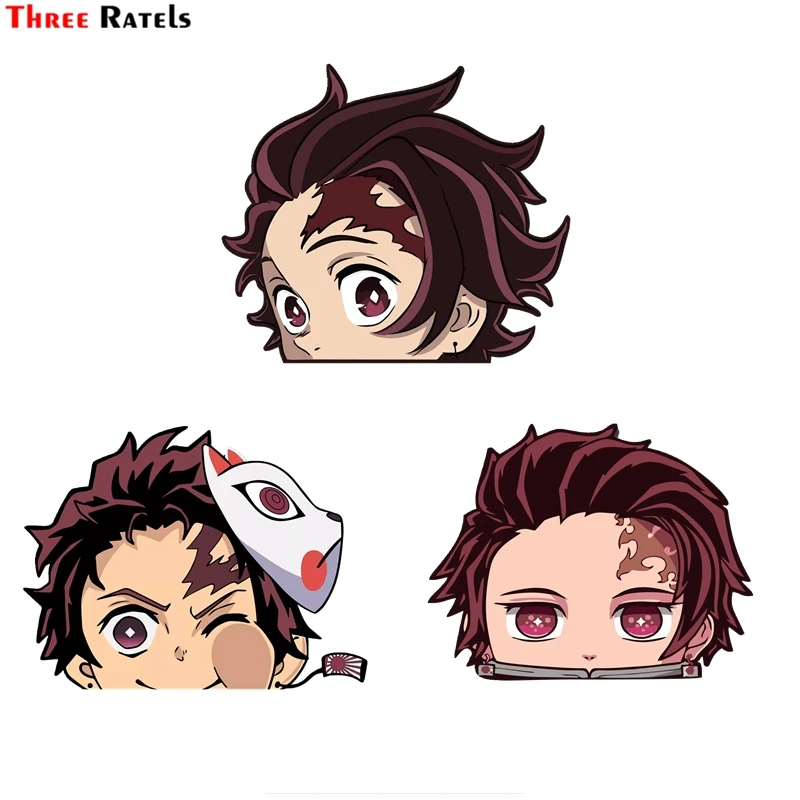 Три Ratels FC74 3D аниме демон убийца Kimetsu без Yaiba Tanjiro камадо выглядывал Стикеры