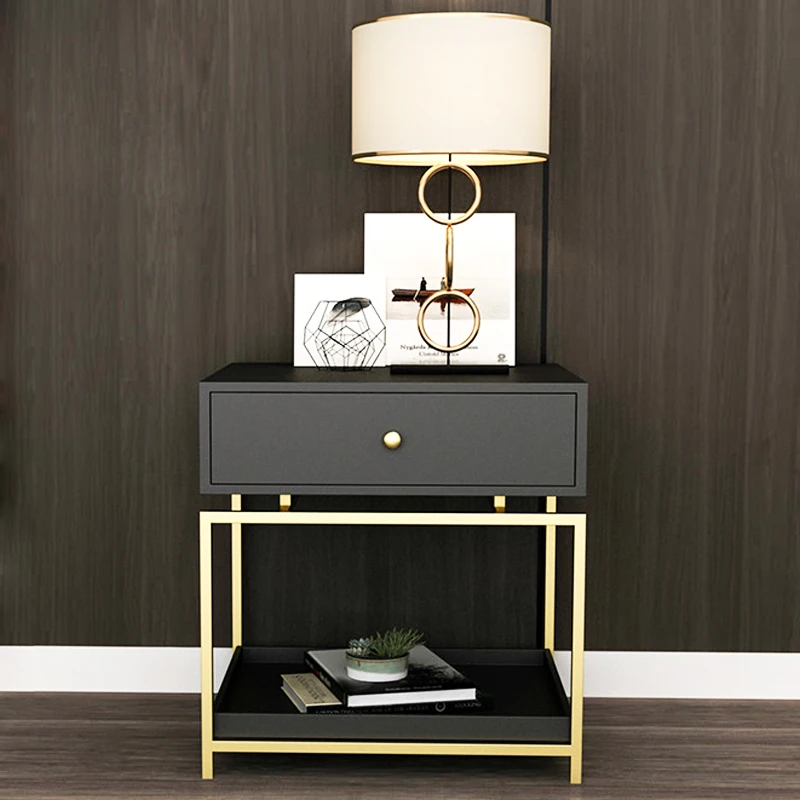 Роскошный Современный Железный литой золотой прикроватный столик для кофе мебель для дома тумбочки шкаф гостиная