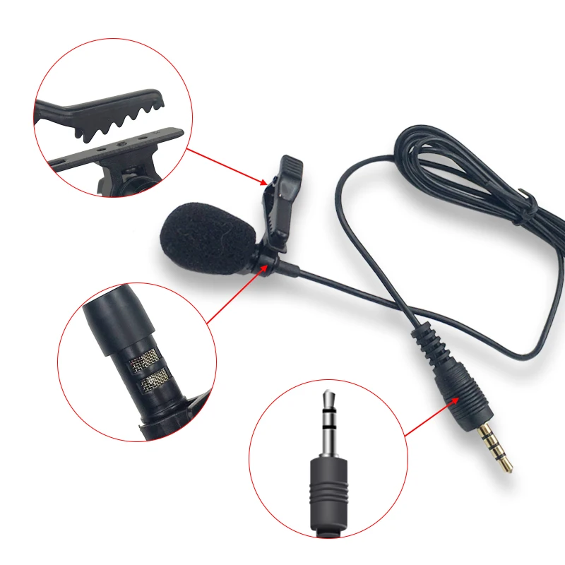 3,5 мм мини джек клип-на лацкане микрофон петличный Handsfree микрофоны проводной микрофон для говорящих речевых телефонов конденсаторный микрофон