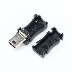 10 комплектов мини-usb мужской разъем (3 в 1) штекер Mini-USB 2,0 5PIN розетка с пластиковой крышкой для видов DIY