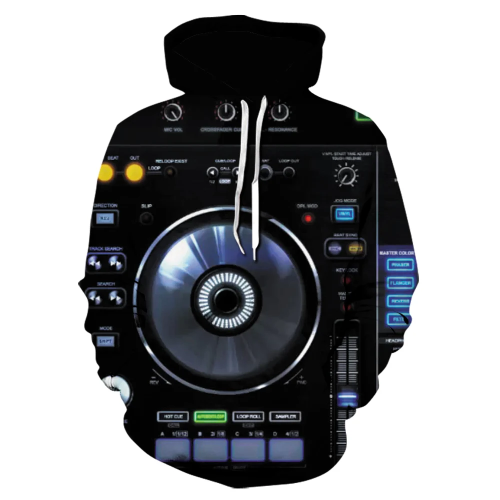 Мужская одежда новинка 2020 модные толстовки с 3D принтом Свитшот Pioneer DJ Controller хип
