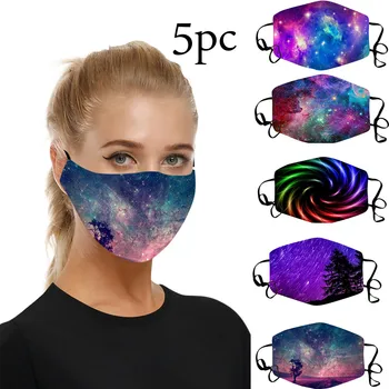 

5pc Face Mask Scarf Mascarilla Mascarar Cotton Face Pm2.5 Adjustable Earloop Mask Washable And Reusable Lot Maska Mascarillas