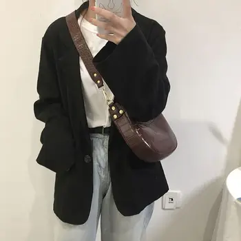 

Women 2020 Crocodile Pattern Broadband Messenger Bag Pu Leather Single Shoulder Crossbody Bags Female Small Handbags And Purses