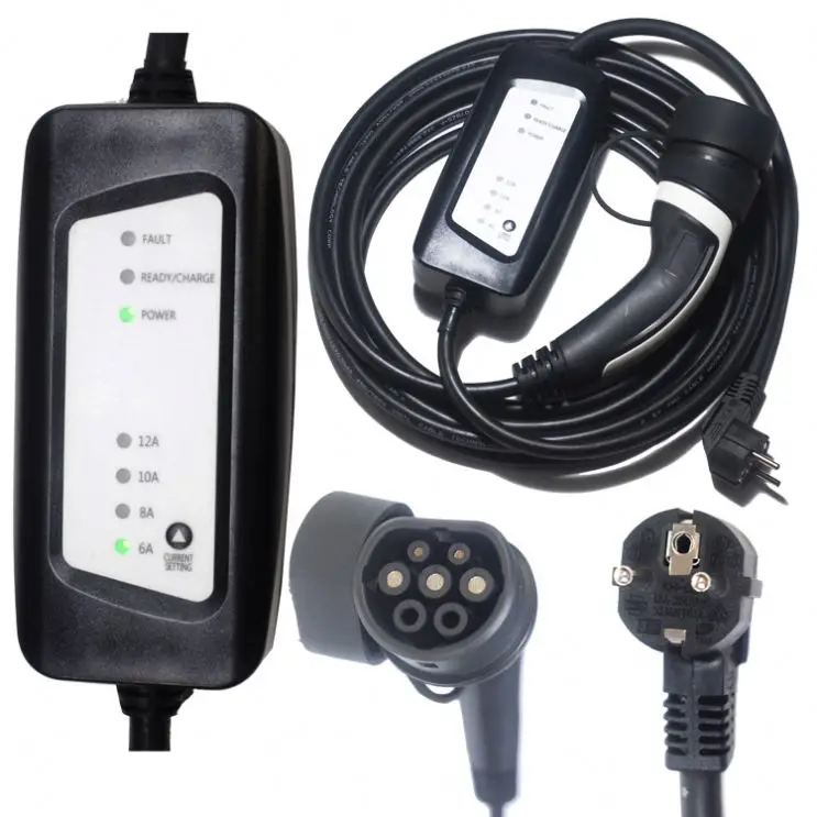 

Adjustable 6A To 16A Mode 2 EVSE Portable Charger Type 2 EV Electric Car Charging Cable