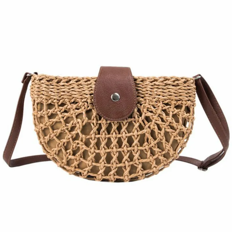 

Bohemia 2020 Summer Rattan Woven Bags Women Straw Shoulder Bag Crossbody Bag Lady Handbags