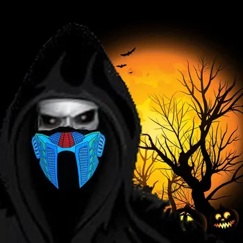 

Adult Face Masks Disposable Mouth Mask Halloween Mask Neon Mask Scary Mask Light up Music Mask Cosplay Protective Mascarillas