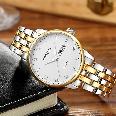 

Genuine Product keroya Multifunction Quartz Watch Double Calendar MEN'S Watch Recruit Agents