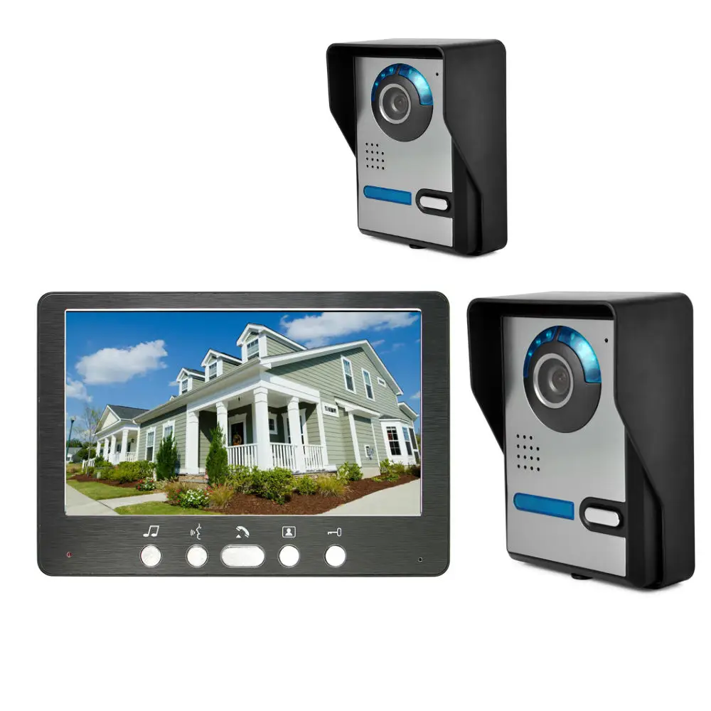 SmartYIBA Homes Business Video Door Phone Day Night Vision 2 Cameras+7