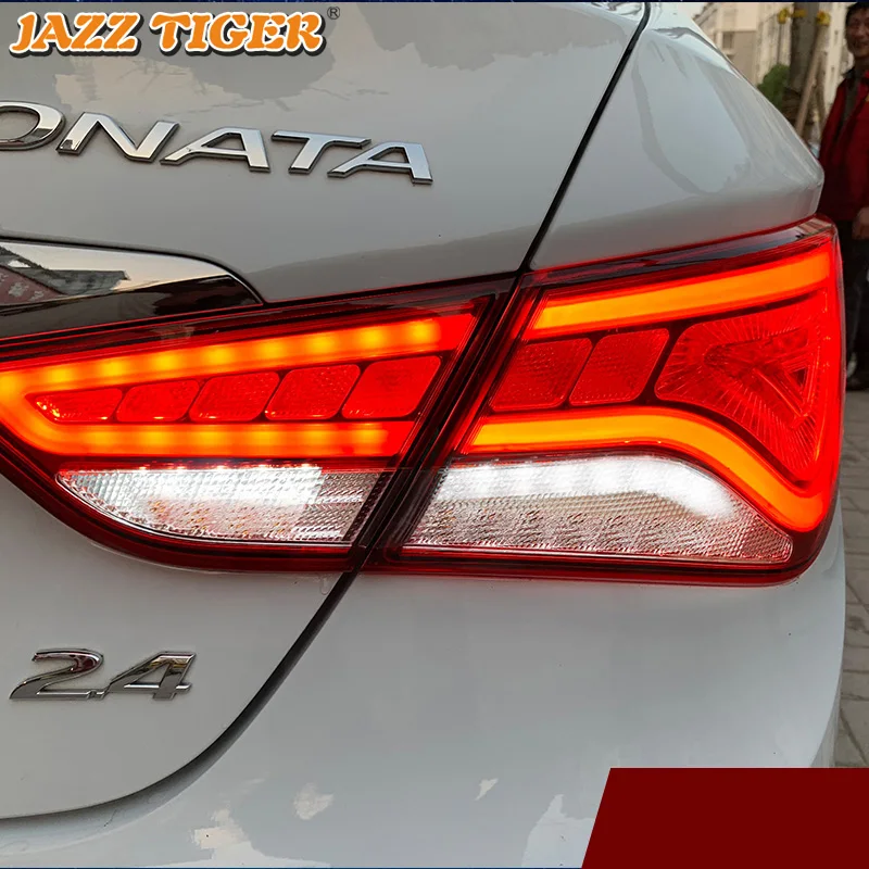 Car LED Tail Light Taillight For Hyundai Sonata YF 2009 - 2015 Rear Fog Lamp + Brake Light + Reverse Light + Dynamic Turn Signal
