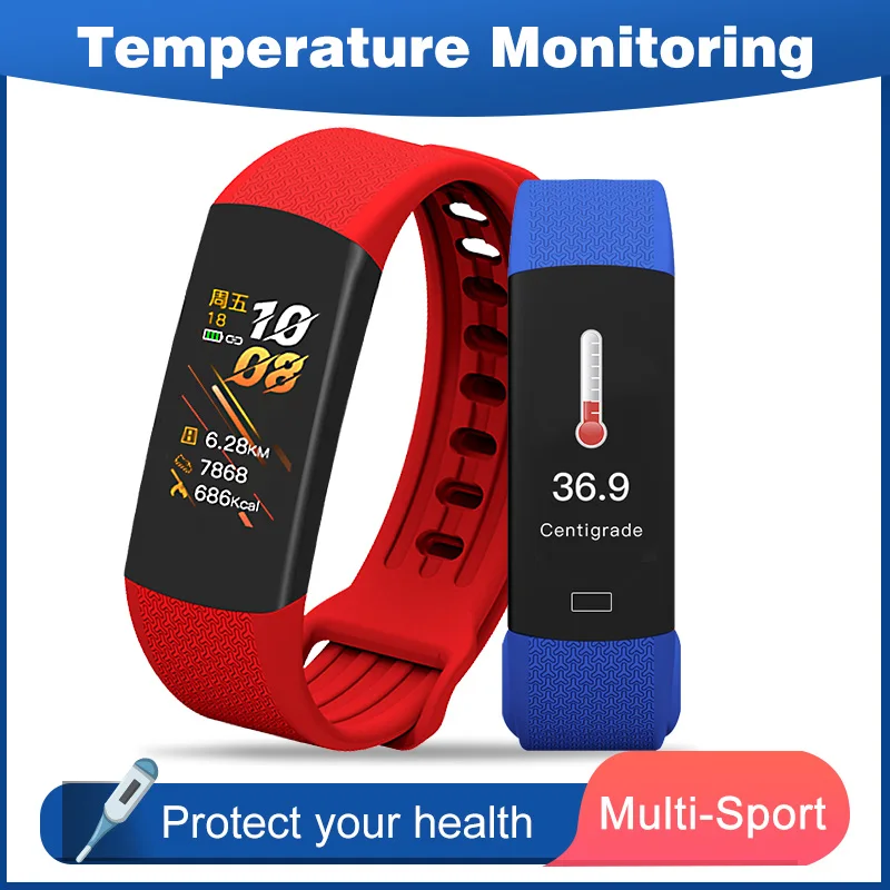 Lesfit Мужской силиконовый температурный смарт браслет для женщин