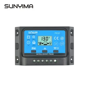 

SUNYIMA Solar Charge Controller 12V 24V 10A 20A 30A Automatic Solar Panel Charger Controller Universal USB With LCD Display