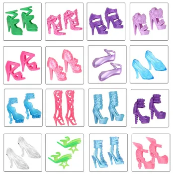 

15 Pairs/set Doll Shoes Mix style High Heels Sandals Boots Colorful Assorted Shoes Accessories For Barbie Doll Baby DIY Toy