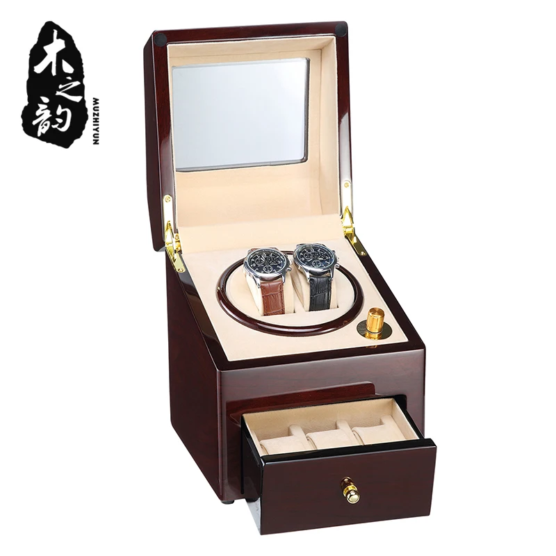 

Watch Winder Box Case Storage Display Automatic Wooden Single Motor 3 Slots Winder Rotation Holder Organizer Piano finish