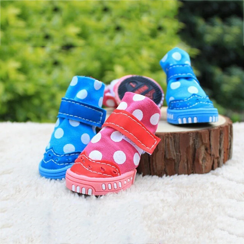 Cute Dot Pattern Soft And Comfortable Puppy Shoes Candy Color Non Slip