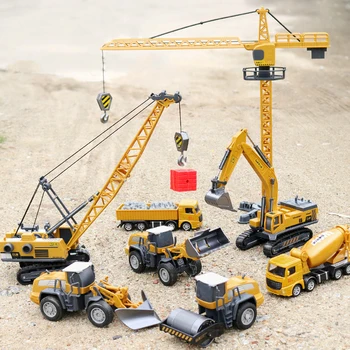 

Simulation of alloy toy engineering vehicle model tower excavator forklift roller children like toys