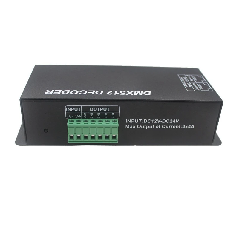 HOT-4CH RGBW DMX 512 декодер светодиодный контроллер 4 канала x 4A для светодиодной ленты светильник DC12-24V