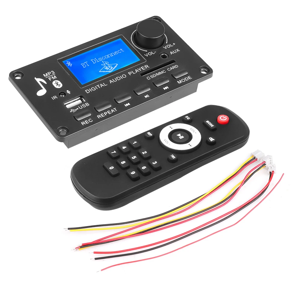 2022 New Bluetooth 5.0 Decoder Board Call Recording mp3 player 12V WMA Car Audio USB TF USB FM Radio Module with Remote Control 