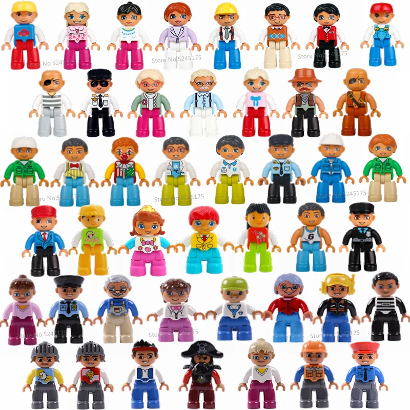 Duplo Figures Police Pirate Doctors Engineer Farmer City Family Series Building Blocks Diy Education Toys for Children Gifts | Игрушки и