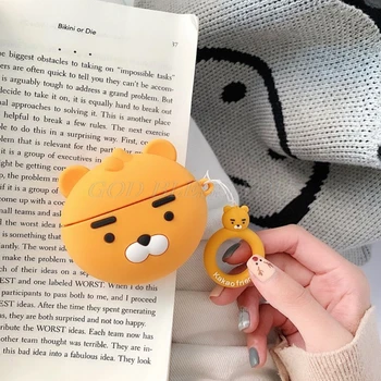 

Cute Lion Protective Cover Silicone Earphone Case with Lanyard for Airpods Pro Drop Shipping