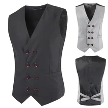 Summer New Style Fashion Waistcoat Slim Fit Men Cool Versatile Double Breasted Waistcoat