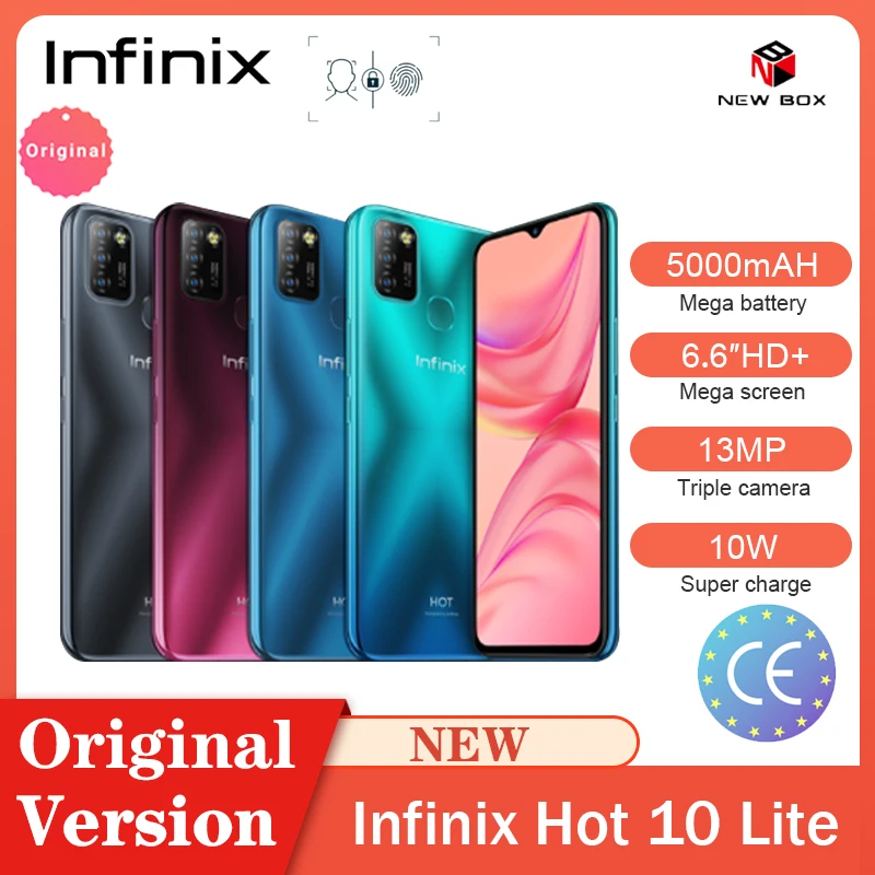 Infinix Hot 10 Lite глобальная версия 2 ГБ 32 мобильный телефон 6 дюйма 'HD 1600*720P 5000 мАч