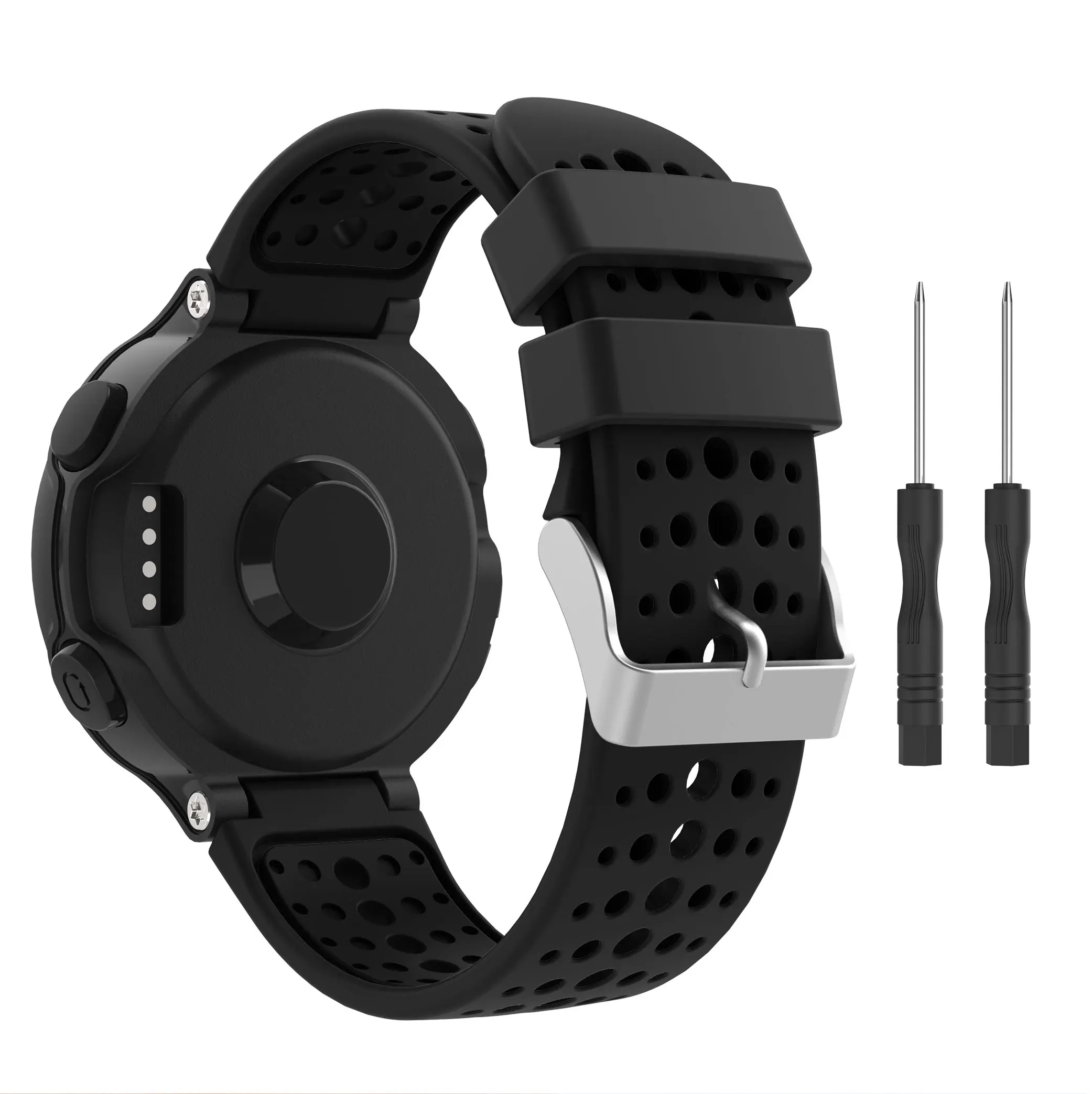 Yayuu Двухцветный силиконовый ремешок для часов Garmin Forerunner 220/230/235/620/630/735XT браслет ремешок Пряжка замена ремешок - Цвет: Black