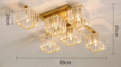 Golden 6 light Американский Хрустальный потолочный светильник, простой роскошный светодиодный потолочный светильник для гостиной, спальни, столовой, светильник, Современная креативная лампа - Цвет корпуса: Golden 6 light