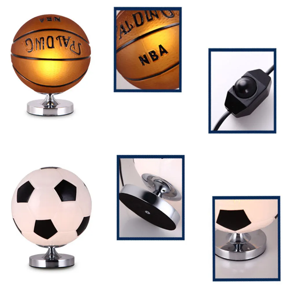 Table Lamp Basketball Soccer Table Bedroom Lamp Bedside Reading Light For Birthday Gift Romantic Baby Children