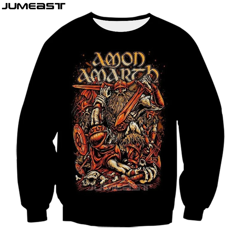 Jumeast брендовая Мужская/Женская толстовка с 3D принтом Amon Amarth футболка с длинным рукавом спортивный пуловер Весенние футболки - Цвет: 03
