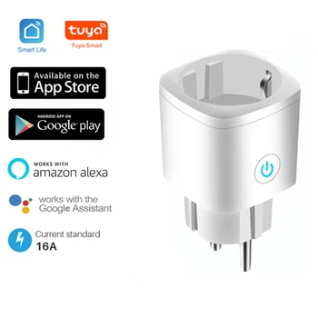 

Tuya/SmartLife Smart Plug WiFi Socket EU 16A Timing Function APP Control Works With Alexa Google Assistant